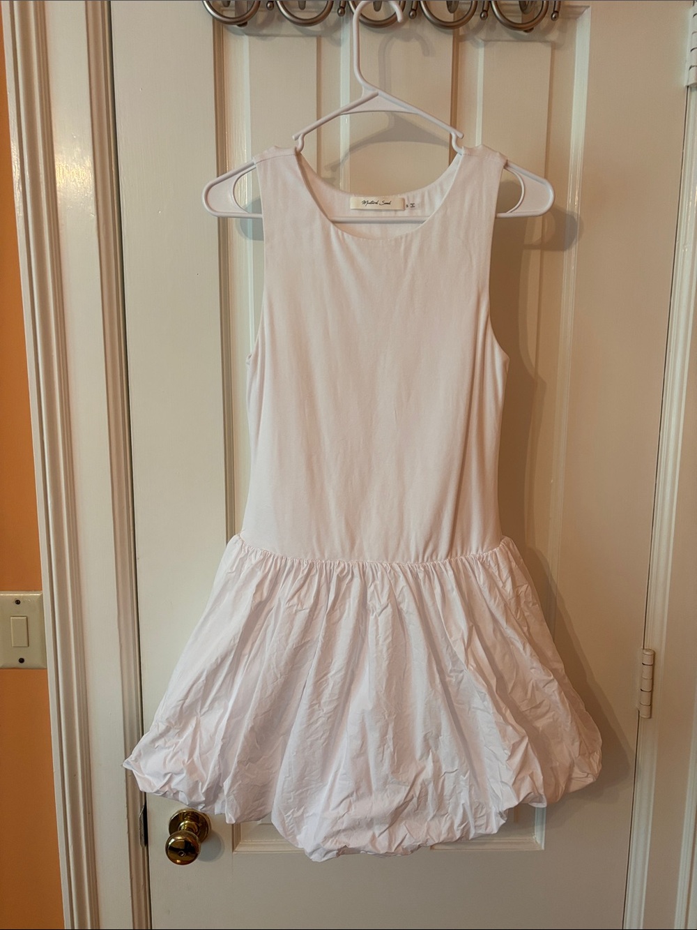 Michael Stars White Sleeveless Bubble Hem Dress